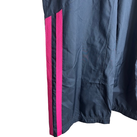 Adidas Mesh Lined Black Pink Striped Wind Track Pants - Picture 5 of 8